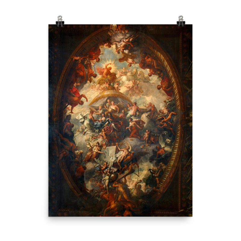 Triumph of Peace and Liberty over Tyranny by James Thornhill, 1708-1712 poster on a plain backdrop in size 8