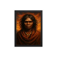 Truganini framed print on a plain backdrop in size 12"x16".