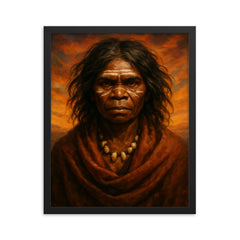 Truganini framed print on a plain backdrop in size 16"x20".