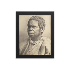 Truganini framed print on a plain backdrop in size 8"x10".