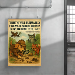truth prevails george washington detective dog inspiring quote poster poster 4