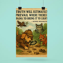 truth prevails george washington detective dog inspiring quote poster poster 6
