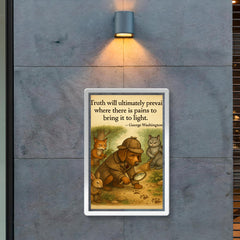 Truth prevails George Washington quote detective dog following clues inspiring poster poster 2