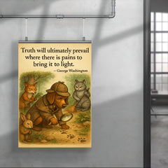 Truth prevails George Washington quote detective dog following clues inspiring poster poster 4