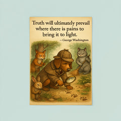 Truth prevails George Washington quote detective dog following clues inspiring poster poster 8