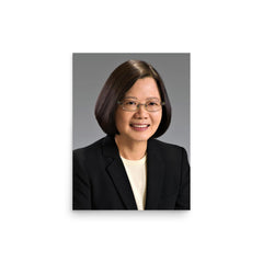 Tsai Ing-wen poster on a plain backdrop in size 12"x16".