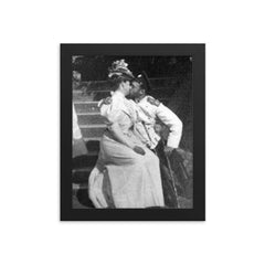 Tsar Nicholas II Kissing Alexandra Feodorovna, 1890s framed print on a plain backdrop in size 8"x10".