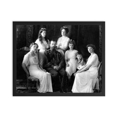 Tsar Nicholas II of Russia and His Family, 1913 framed print on a plain backdrop in size 16"x20".