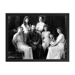 Tsar Nicholas II of Russia and His Family, 1913 framed print on a plain backdrop in size 18"x24".
