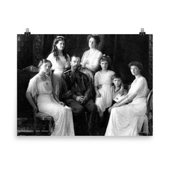 Tsar Nicholas II of Russia and His Family, 1913 poster on a plain backdrop in size 8"x10".