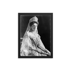 Tsarina Alexandra framed print on a plain backdrop in size 12"x16".