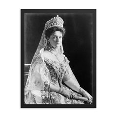 Tsarina Alexandra framed print on a plain backdrop in size 18"x24".