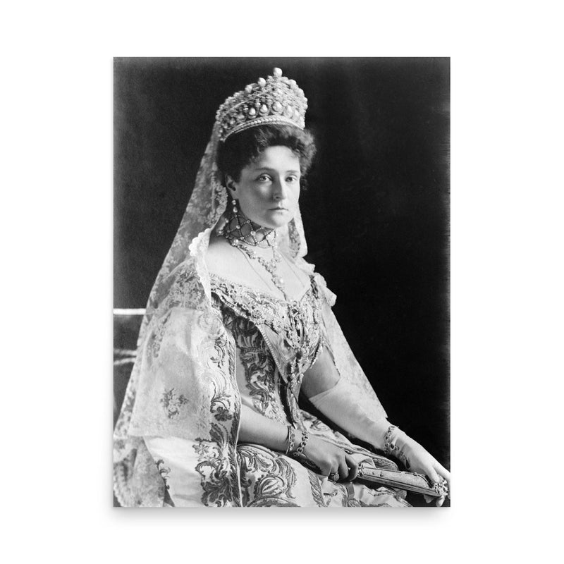 Tsarina Alexandra poster on a plain backdrop in size 18