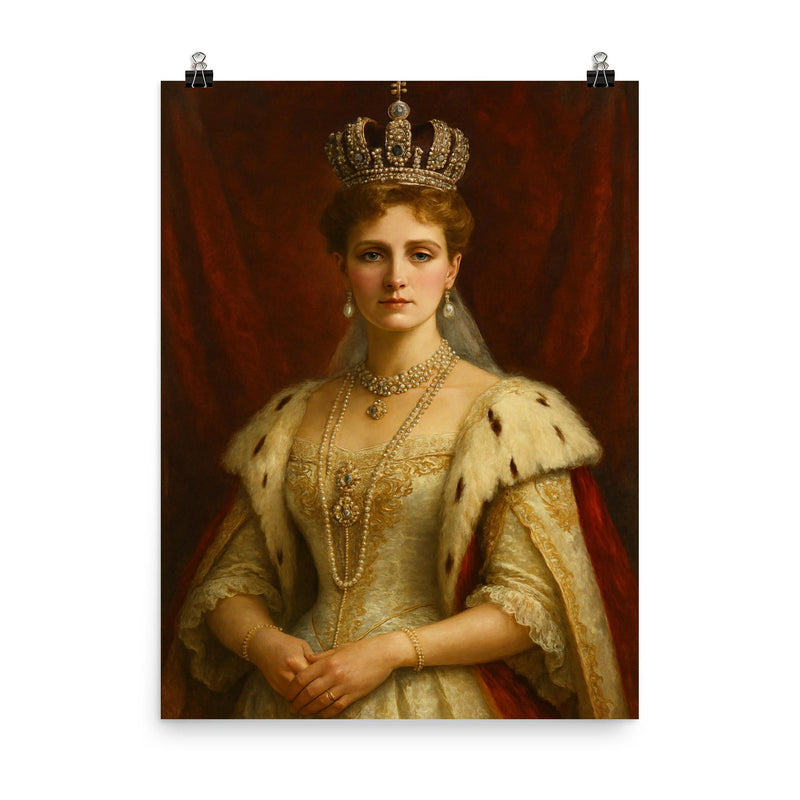 Tsarina Alexandra poster on a plain backdrop in size 8