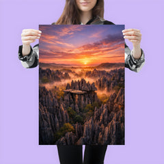Tsingy de Bemaraha stone forest at dawn poster 3