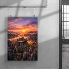 Tsingy de Bemaraha stone forest at dawn poster 4