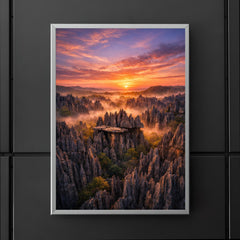Tsingy de Bemaraha stone forest at dawn poster 5