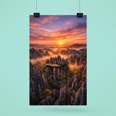 Tsingy de Bemaraha stone forest at dawn poster 6
