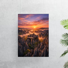 Tsingy de Bemaraha stone forest at dawn poster 7