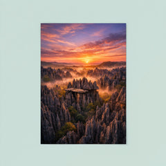 Tsingy de Bemaraha stone forest at dawn poster 8