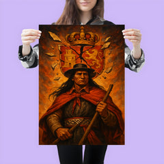Túpac Amaru II beneath broken Spanish insignia poster 3