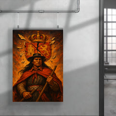 Túpac Amaru II beneath broken Spanish insignia poster 4