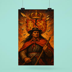 Túpac Amaru II beneath broken Spanish insignia poster 6