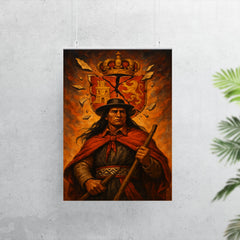 Túpac Amaru II beneath broken Spanish insignia poster 7