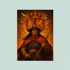 Túpac Amaru II beneath broken Spanish insignia poster 8