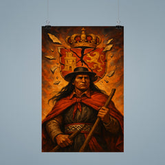 Túpac Amaru II beneath broken Spanish insignia poster 9