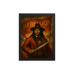 Tupac Amaru II before rebellion banner framed print on a plain backdrop in size 12"x16".