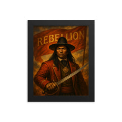 Tupac Amaru II before rebellion banner framed print on a plain backdrop in size 8"x10".
