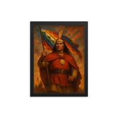 Tupac Amaru II before rebellion standard framed print on a plain backdrop in size 12"x16".