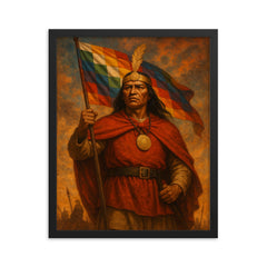 Tupac Amaru II before rebellion standard framed print on a plain backdrop in size 16"x20".