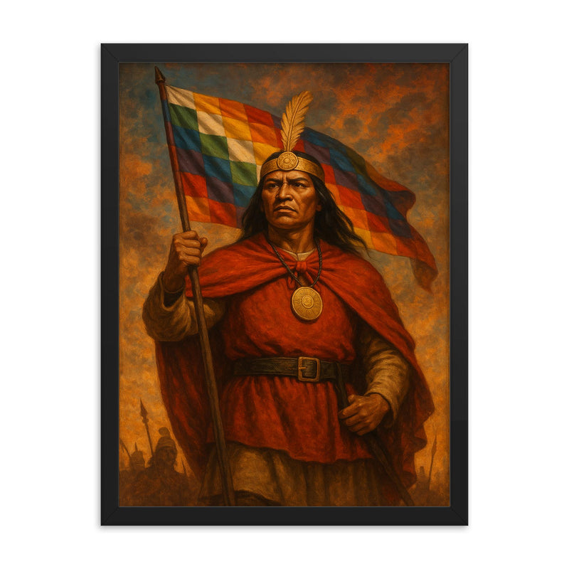 Tupac Amaru II before rebellion standard framed print on a plain backdrop in size 18