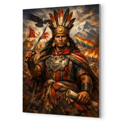Tupac Amaru II in Andean rebellion attire metal print mockup