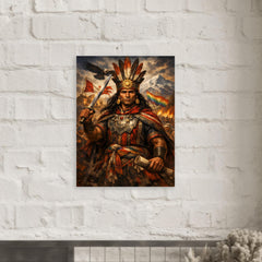 Tupac Amaru II in Andean rebellion attire metal print mockup