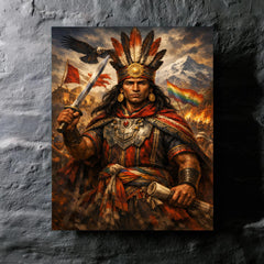 Tupac Amaru II in Andean rebellion attire metal print mockup