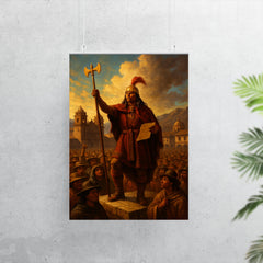 Tupac Amaru II proclamation in Andean plaza poster 7