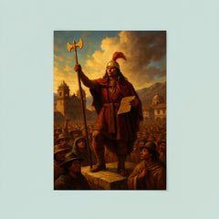 Tupac Amaru II proclamation in Andean plaza poster 8