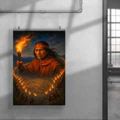Tupac Katari encircling La Paz with torches poster 4
