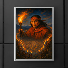 Tupac Katari encircling La Paz with torches poster 5