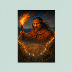 Tupac Katari encircling La Paz with torches poster 8