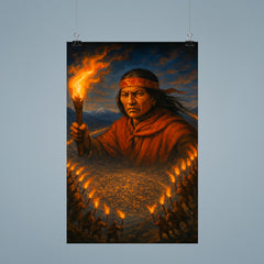 Tupac Katari encircling La Paz with torches poster 9