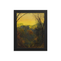 Twilight by John Atkinson Grimshaw, 1871 framed print on a plain backdrop in size 8"x10".