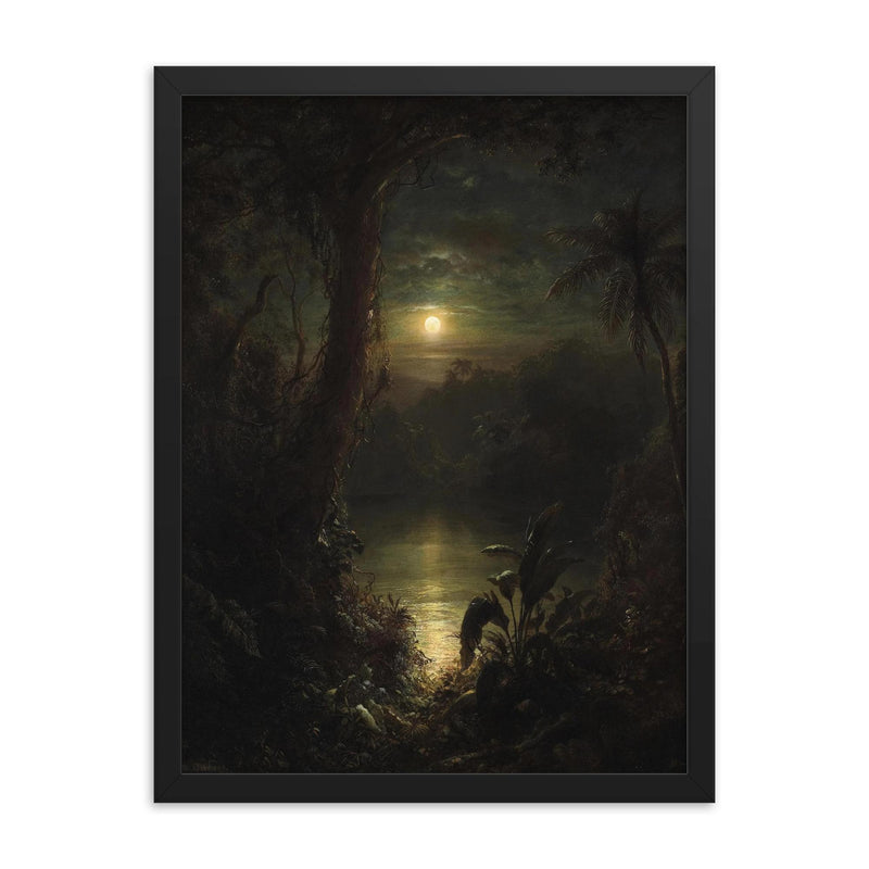 Twilight in the Tropics by Frederic Edwin Church, 1874 framed print on a plain backdrop in size 18