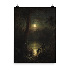 Twilight in the Tropics by Frederic Edwin Church, 1874 poster on a plain backdrop in size 8"x10".