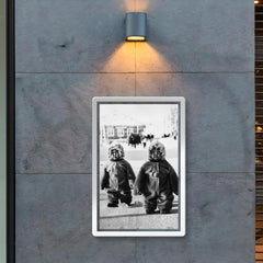 Twins Toddlers Dressed for Cold on a Russian Street, 1968 poster 2