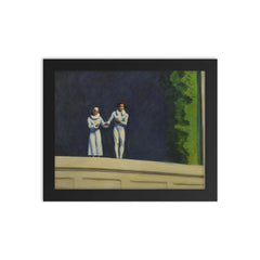 Two Comedians by Edward Hopper, 1966 framed print on a plain backdrop in size 8"x10".