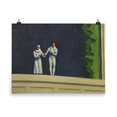 Two Comedians by Edward Hopper, 1966 poster on a plain backdrop in size 8"x10".